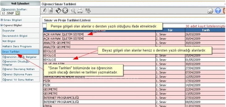 E-okulun Kullanımı Öğrenci - Veli Girişleri