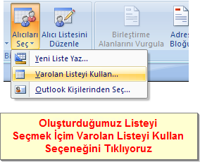 Ms Word 2007de Adres Mektup Birleştirme İşlemleri